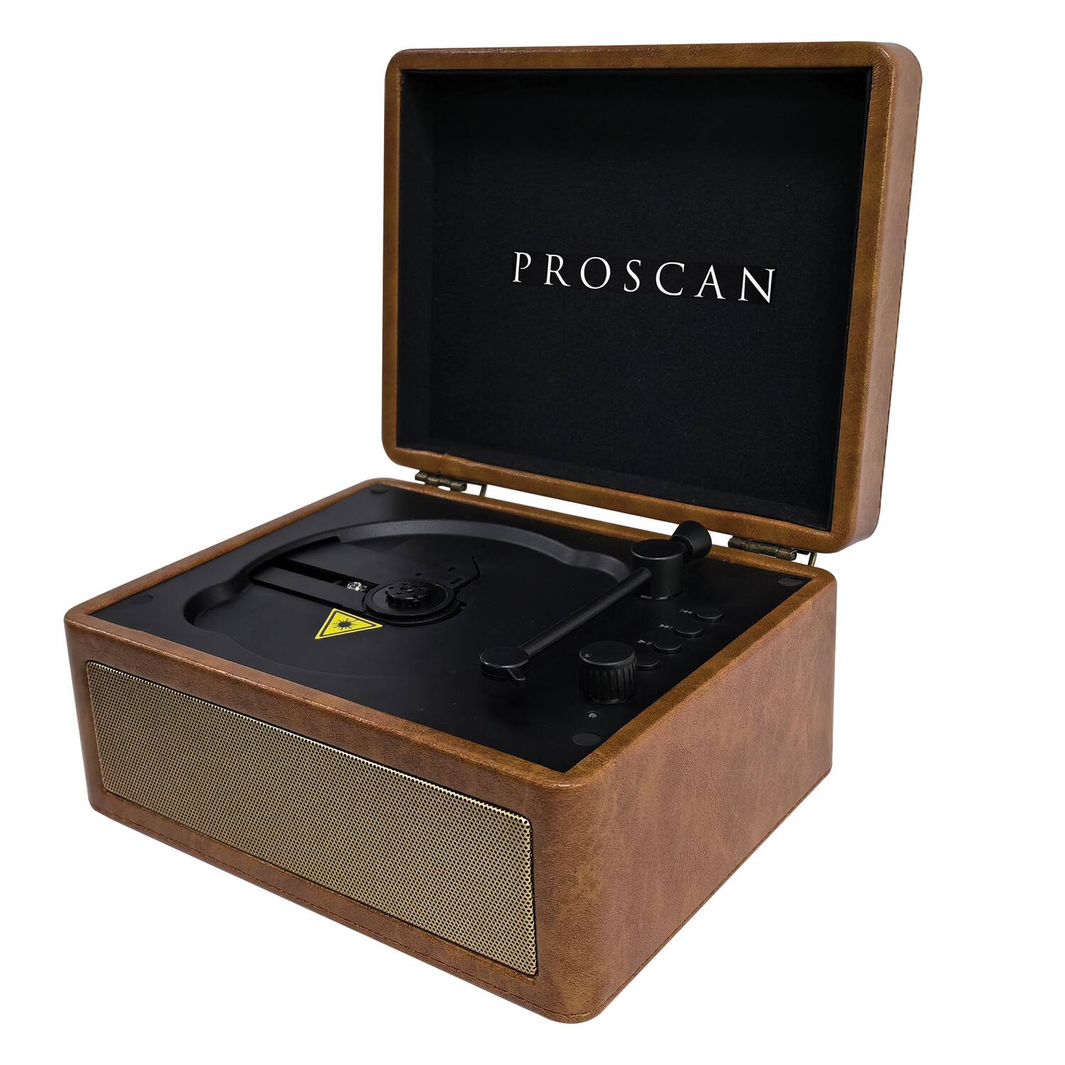 Left. Proscan - Proscan Prcd699bt-brown Portable Suitcase-style Bluetooth Cd Player (brown) - brown.