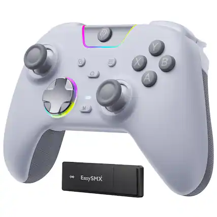 Front. EasySMX - EasySMX X05Pro Gaming Controller – Hall Joysticks, 2-Stage Triggers, 2 Macro Keys, 1000Hz for PC/Switch/iOS/Android - White.