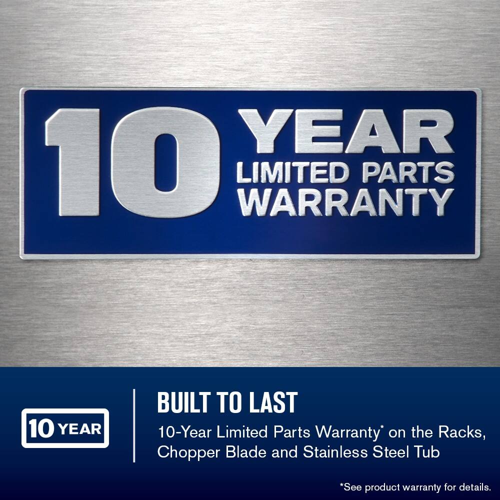 10 Year Limited Parts Warranty

Built to Last

10-Year Limited Parts Warranty* on the Racks, Chopper Blade, and Stainless Steel Tub

*See product warranty for details.