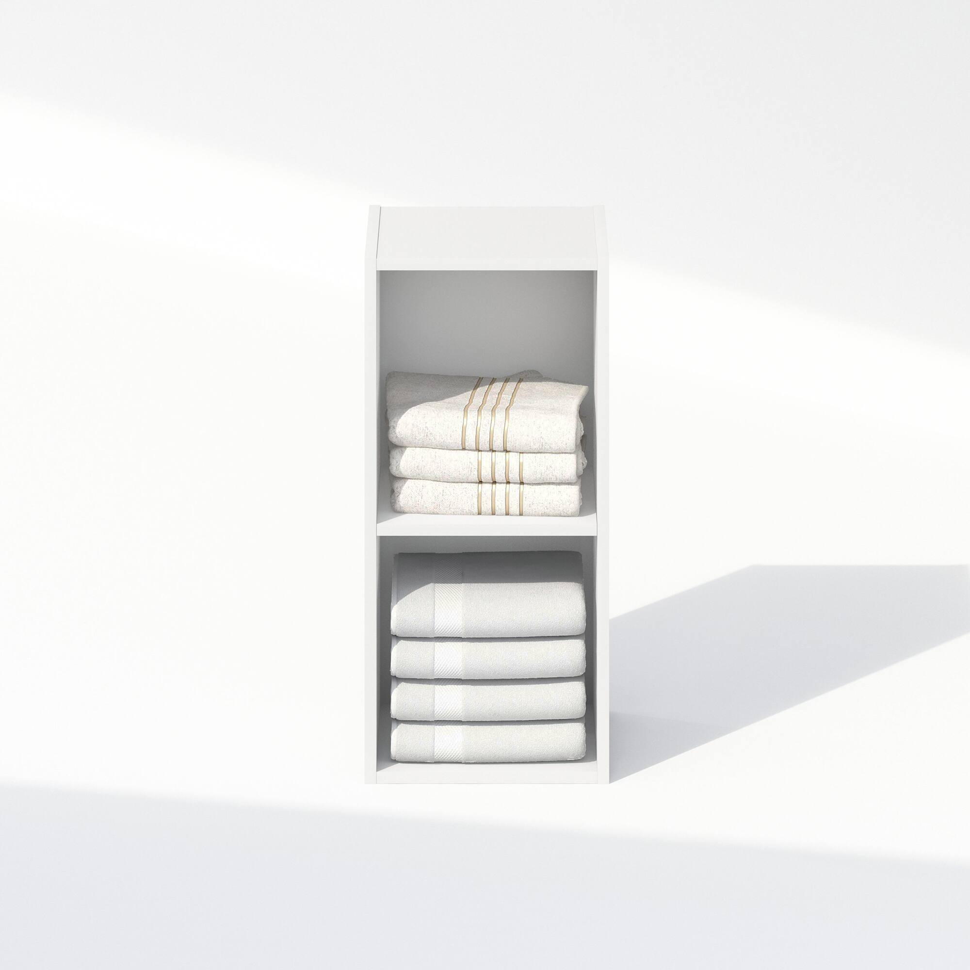 Alt View 4. Furinno - Reed 2-Tier Multipurpose Clothing & Closet Storage Organizer Shelf, 10-Inch Width - White.