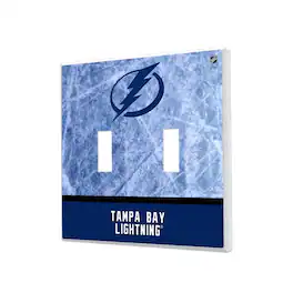 Keyscaper - Tampa Bay Lightning Wordmark Double Toggle Lightswitch Plate - Multicolor