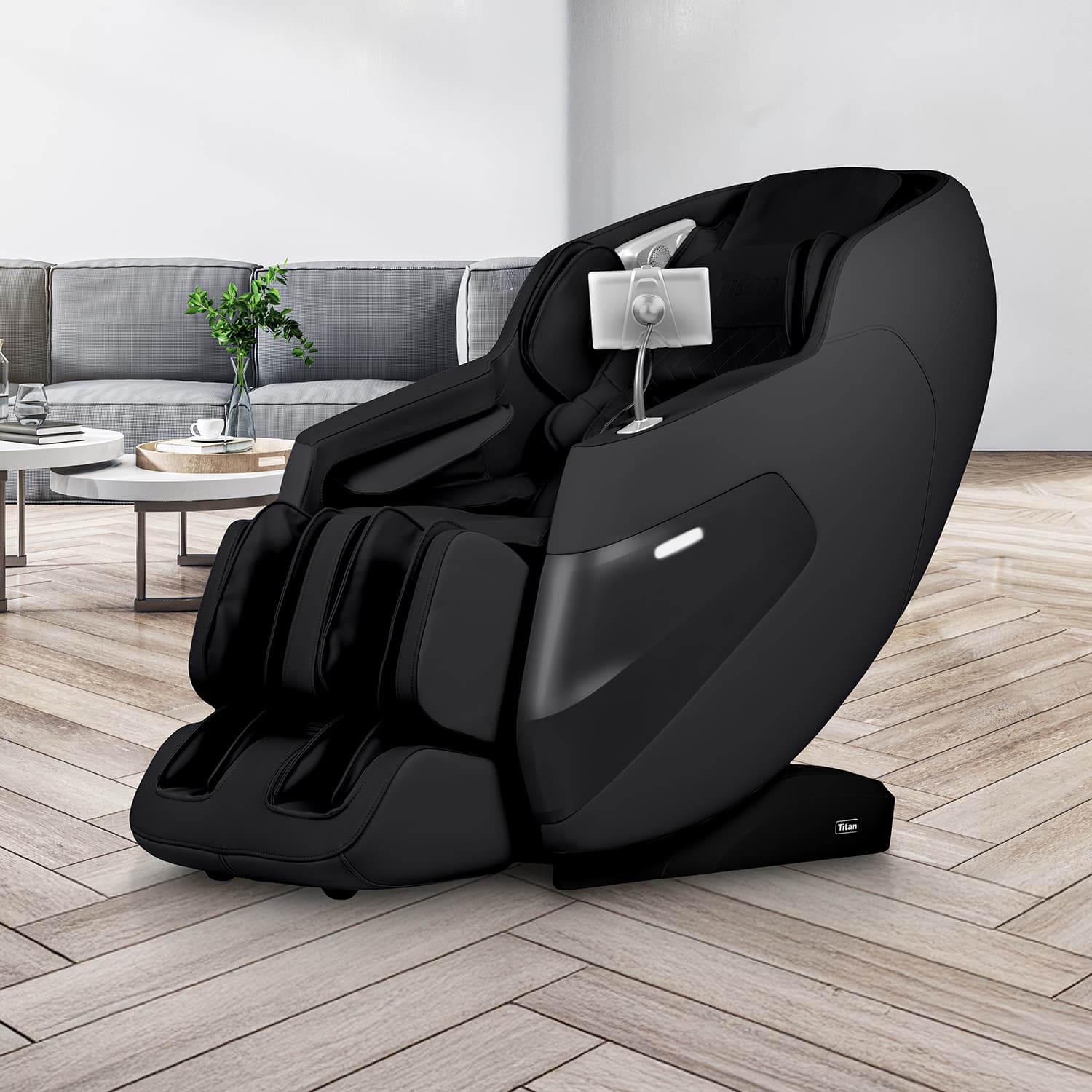 Front. Titan - Titan 3D Tesoro Zero Gravity Massage Chair with Full Body Shiatsu - Black - Black.