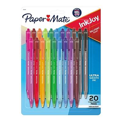 Paper Mate - InkJoy 100 RT Retractable Ballpoint Pen, Medium Point, Ink, 20/Pack (1951396) - Assorted