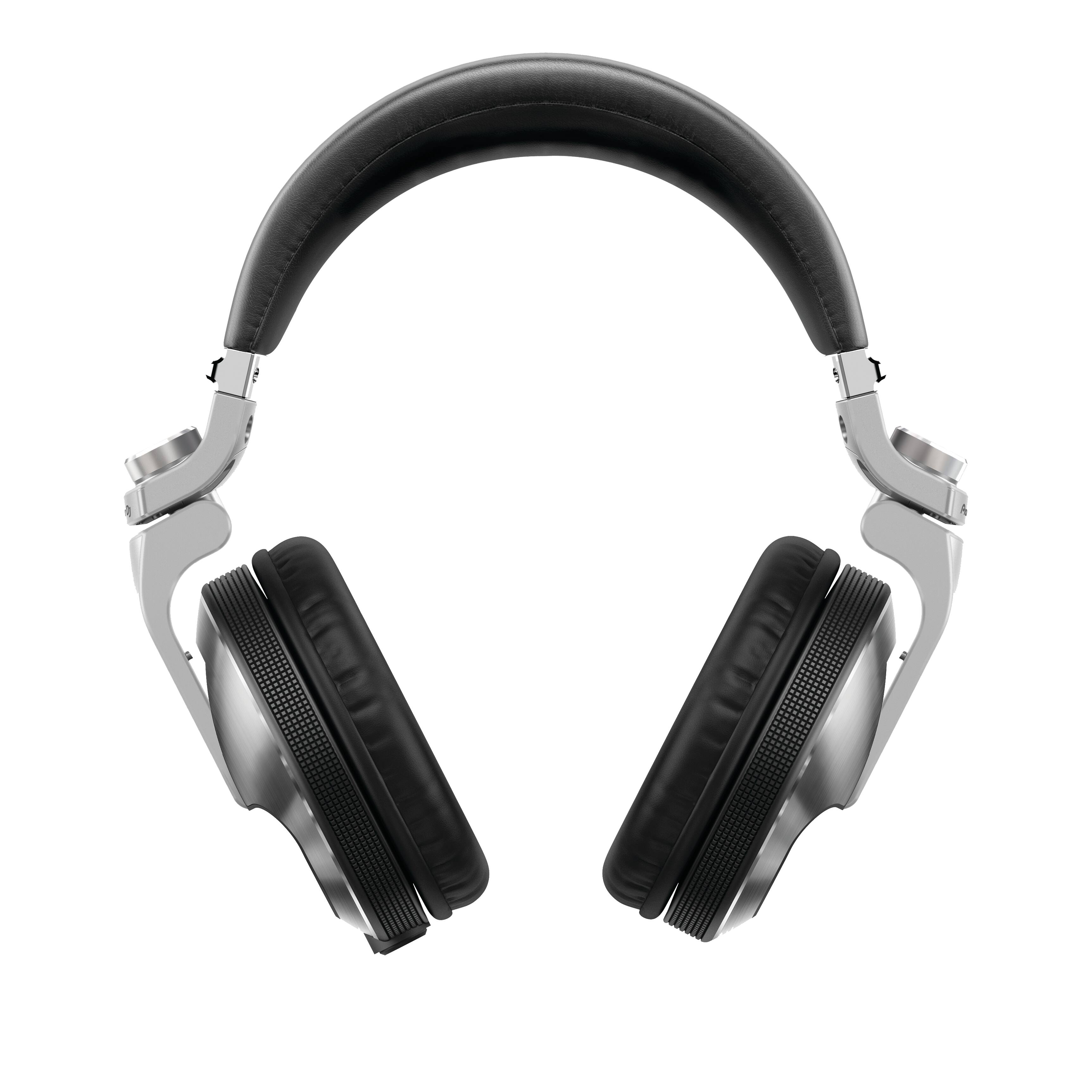 Front. Pioneer DJ - Flagship Over-Ear DJ Headphones, Includes Coiled Cable & Straight Cable - Silver.