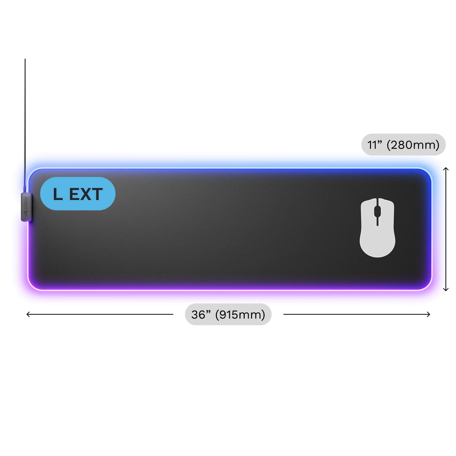 11" (280mm) L EXT 36" (915mm)