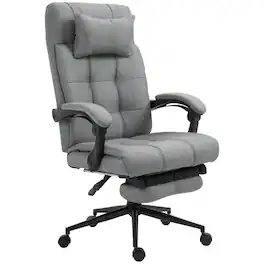 Vinsetto - High Back Office Chair with Footrest, Headrest - Gray