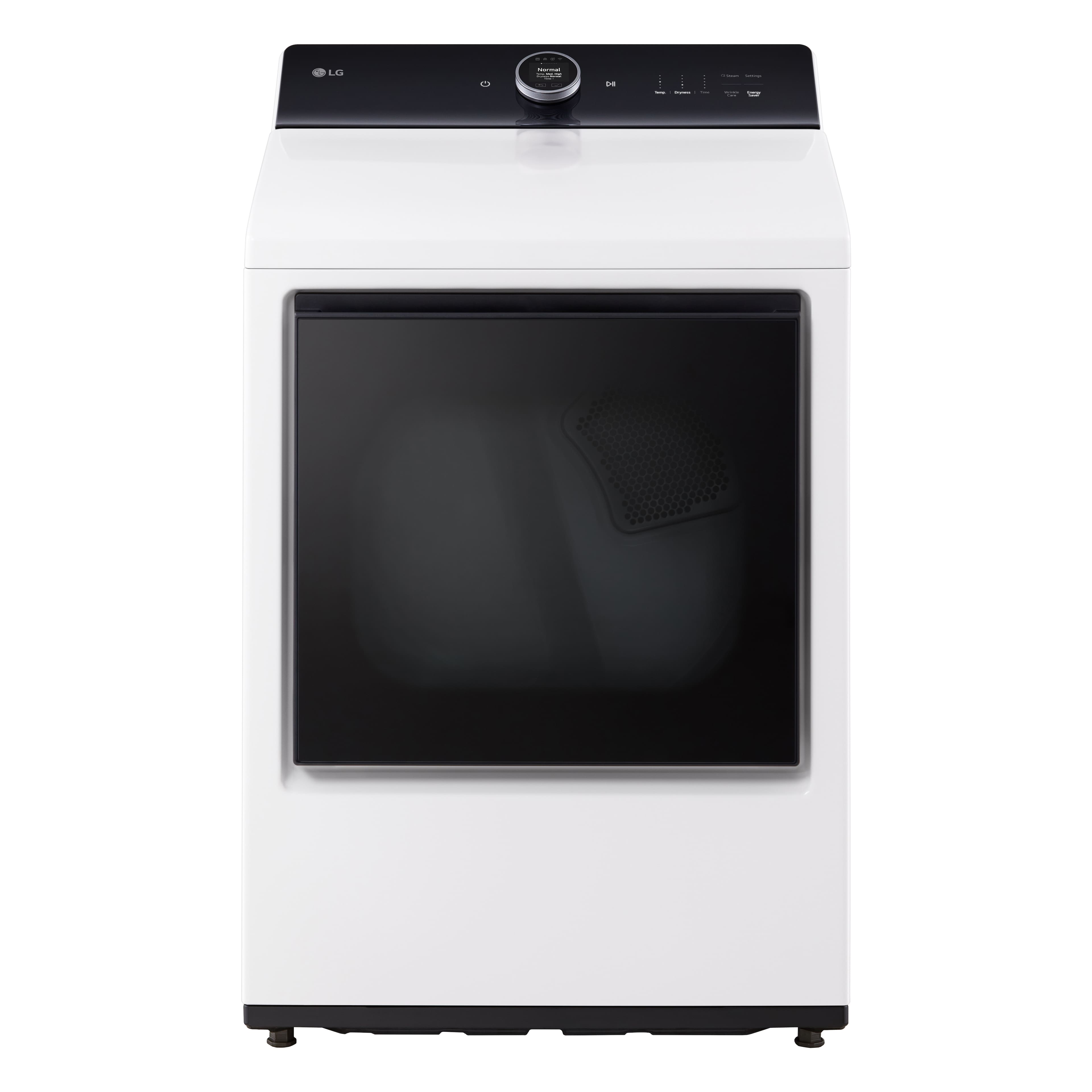 Front. LG - 7.3 Cu. Ft. Smart Gas Dryer with Steam and EasyLoad Door - Alpine White.