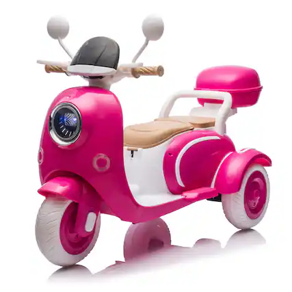 Front. Aukfa - 12V Two Motors Kids Ride On Motorcycle - Two-Seater with Bluetooth, LED Headlight, Storage Trunk for Ages 3-6.
