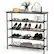 Front. Costway - Shoe Rack 5-Tier Shoe Storage Organizer W/4 Metal Mesh Shelves for 16-20 Pairs - Rustic brown.