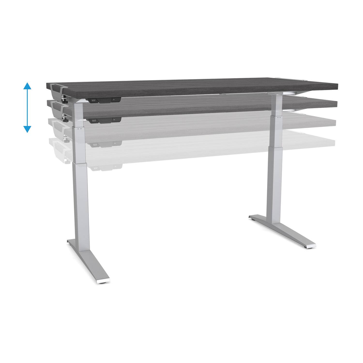 Alt View 3. Fellowes - 9649601 Levado 72 in. x 30 in. Laminated Table Top - Gray.