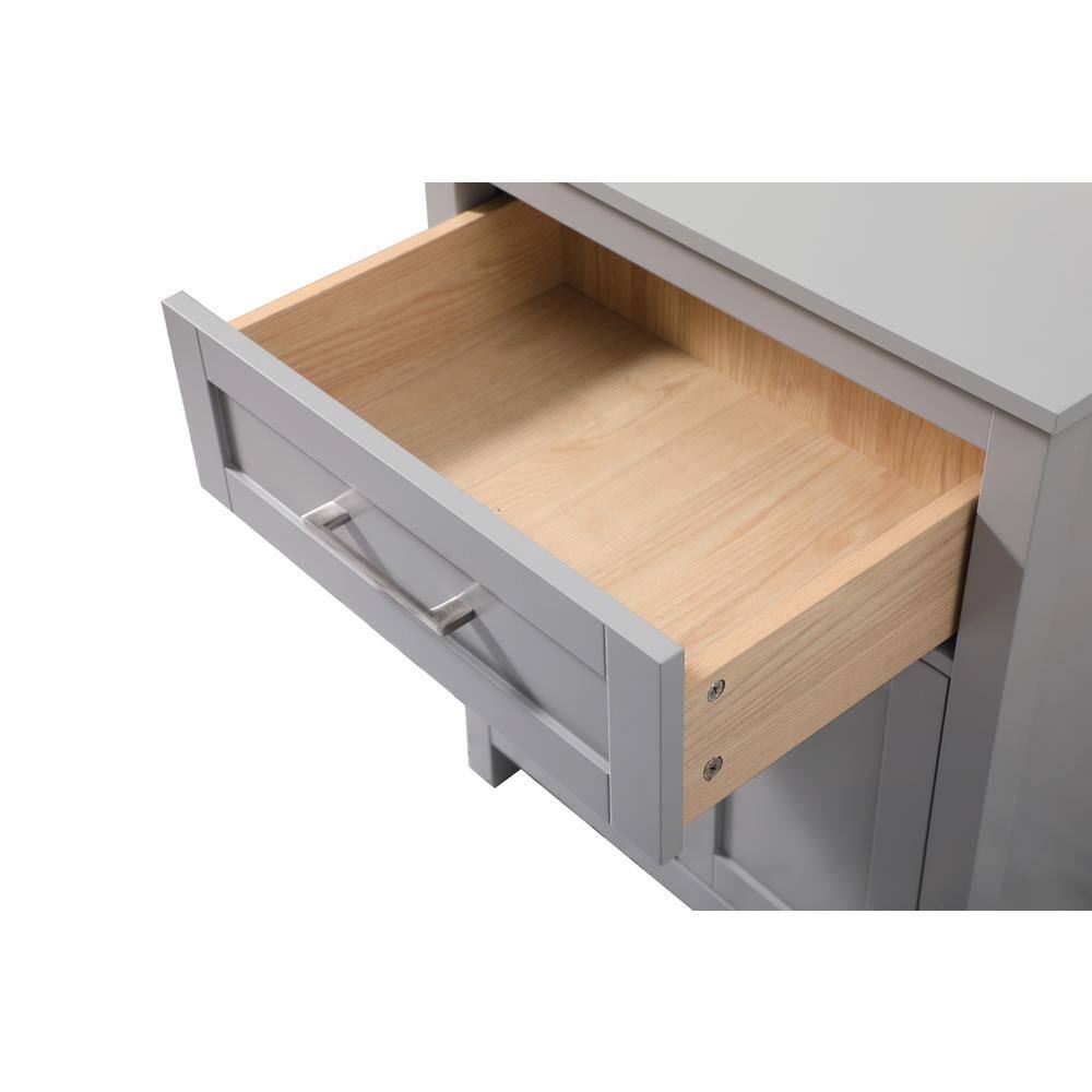 Alt View 9. Elegant Kitchen and Bath - 24 Inch Wide Bathroom Storage Freestanding Cabinet In Grey - Grey.