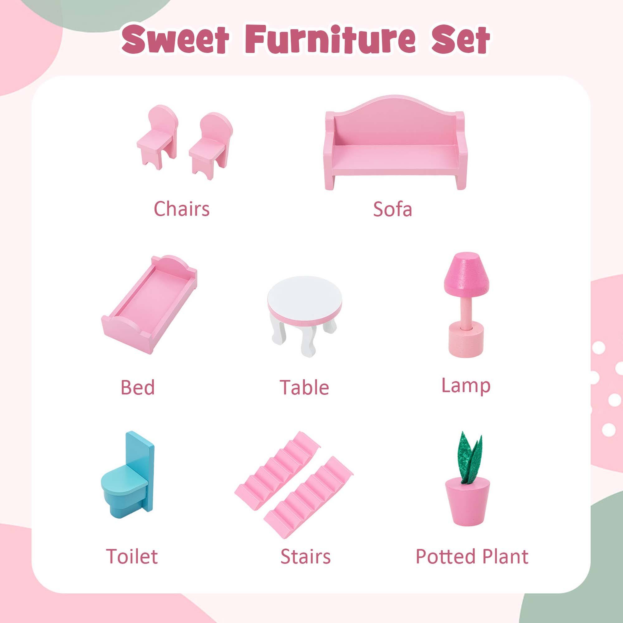 Sweet Furniture Set

- Chairs
- Sofa
- Bed
- Table
- Lamp
- Toilet
- Stairs
- Potted Plant