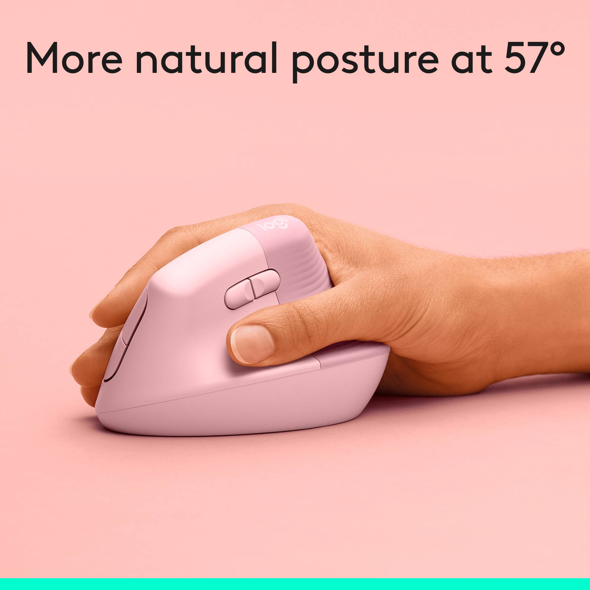 More natural posture at 57°