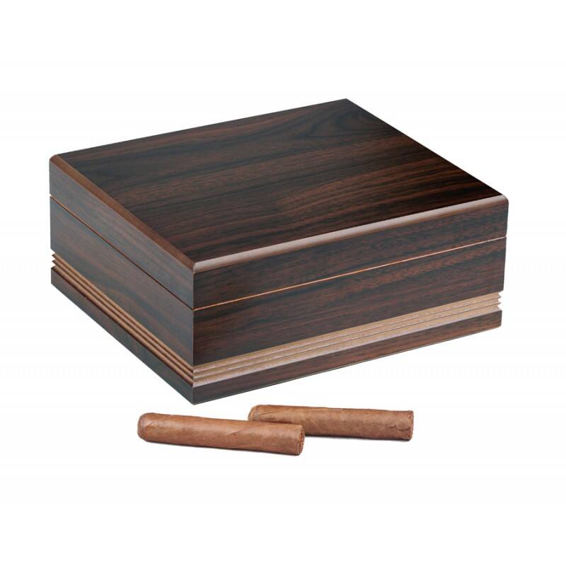 Back. Prestige - Monarch Cigar Humidor - Rich Walnut Finish.