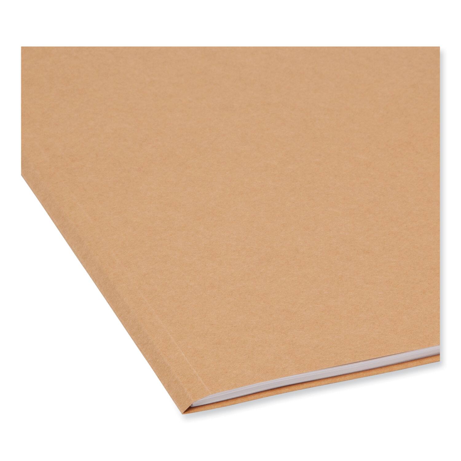 Back. Smead Manufacturing - Heavyweight Kraft File Folder, Straight Tabs, Letter Size, 0.75" Expansion, 11-pt Kraft, Brown, 100/Box.