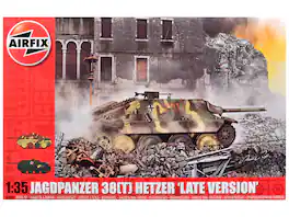 Airfix - Level 3 Model Kit Jagdpanzer 38(t) Hetzer Late Version Tank with 2 Scheme Options (Level 3) 1/35 Plastic Model Kit - Multi