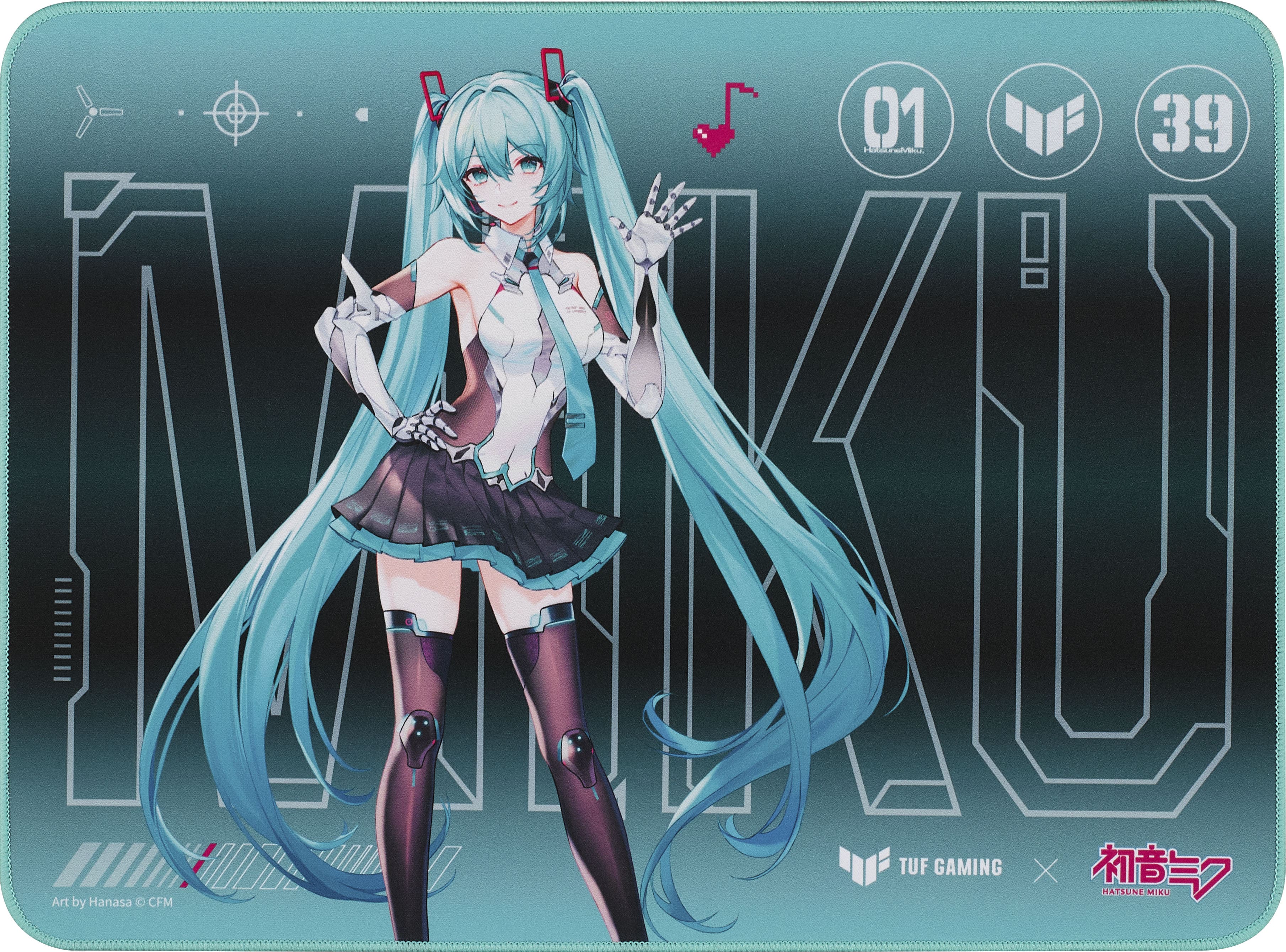 ASUS - TUF GAMING P1 Gaming Mouse Pad (Medium) - Hatsune Miku Edition - Front_Zoom