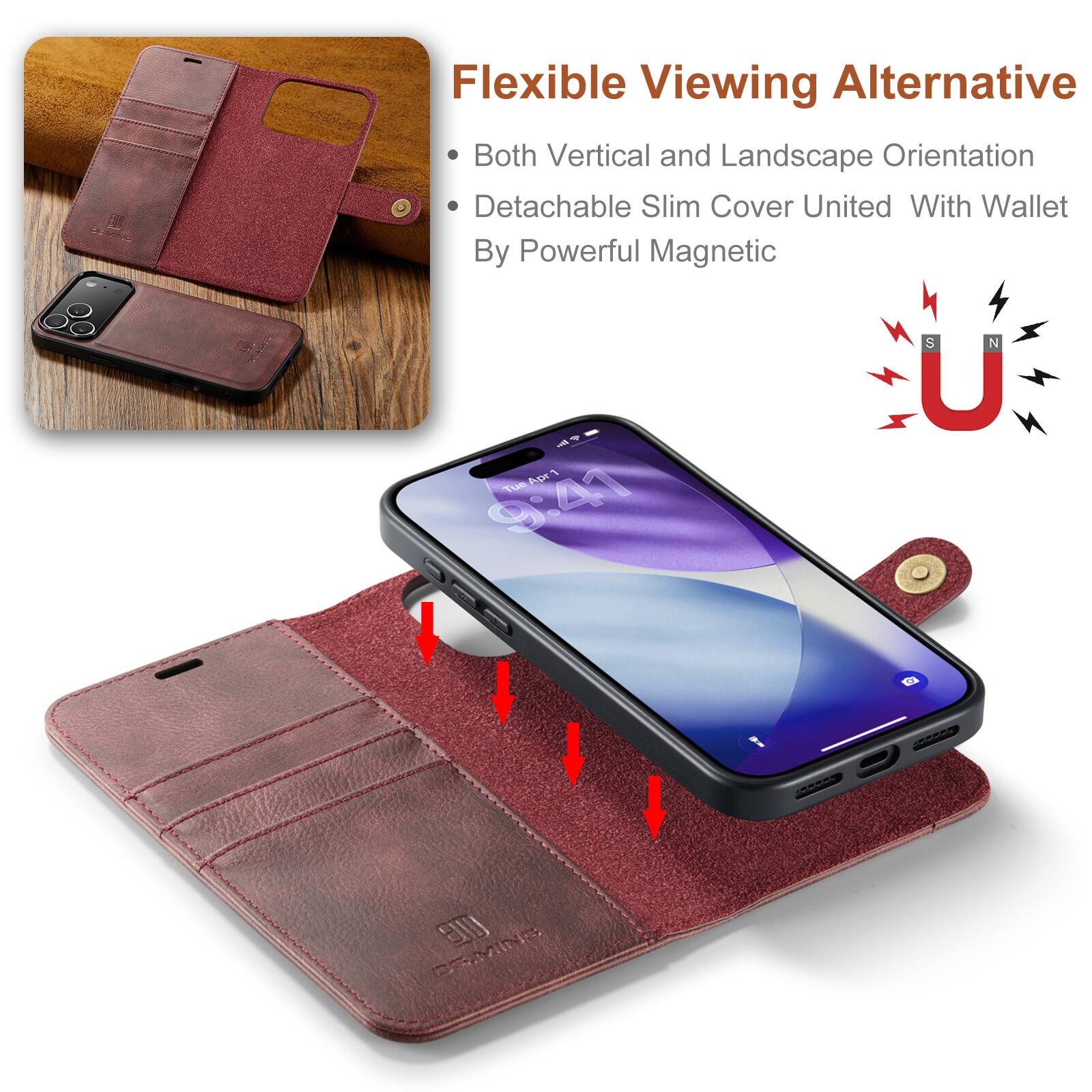 Flexible Viewing Alternative  
Both Vertical and Landscape Orientation  
Detachable Slim Cover United With Wallet By Powerful Magnetic