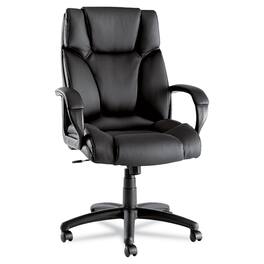 Alera - Fraze Series Executive High-Back Swivel/Tilt Bonded Leather Chair, Supports 275 lb, 17.71" to 21.65" - Black
