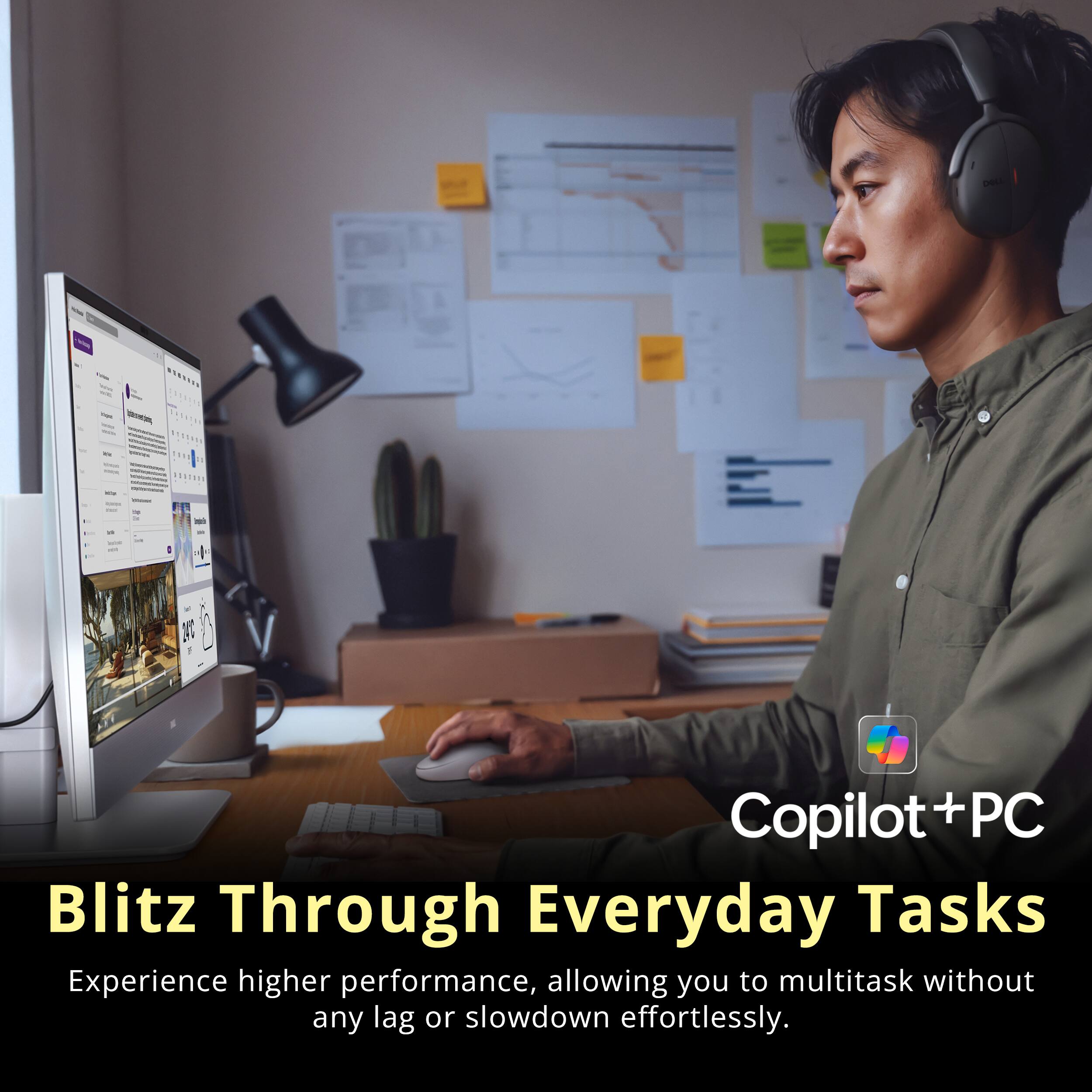 DELL - 2% Copilot+PC

Blitz Through Everyday Tasks

Experience higher performance, allowing you to multitask without any lag or slowdown effortlessly.
