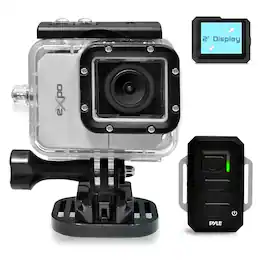 Pyle - Expo HD Action Camera - 1080P, 20MP, WiFi, 2” Screen, Waterproof, USB, SD Card, Wireless Remote (PSCHD90SL)