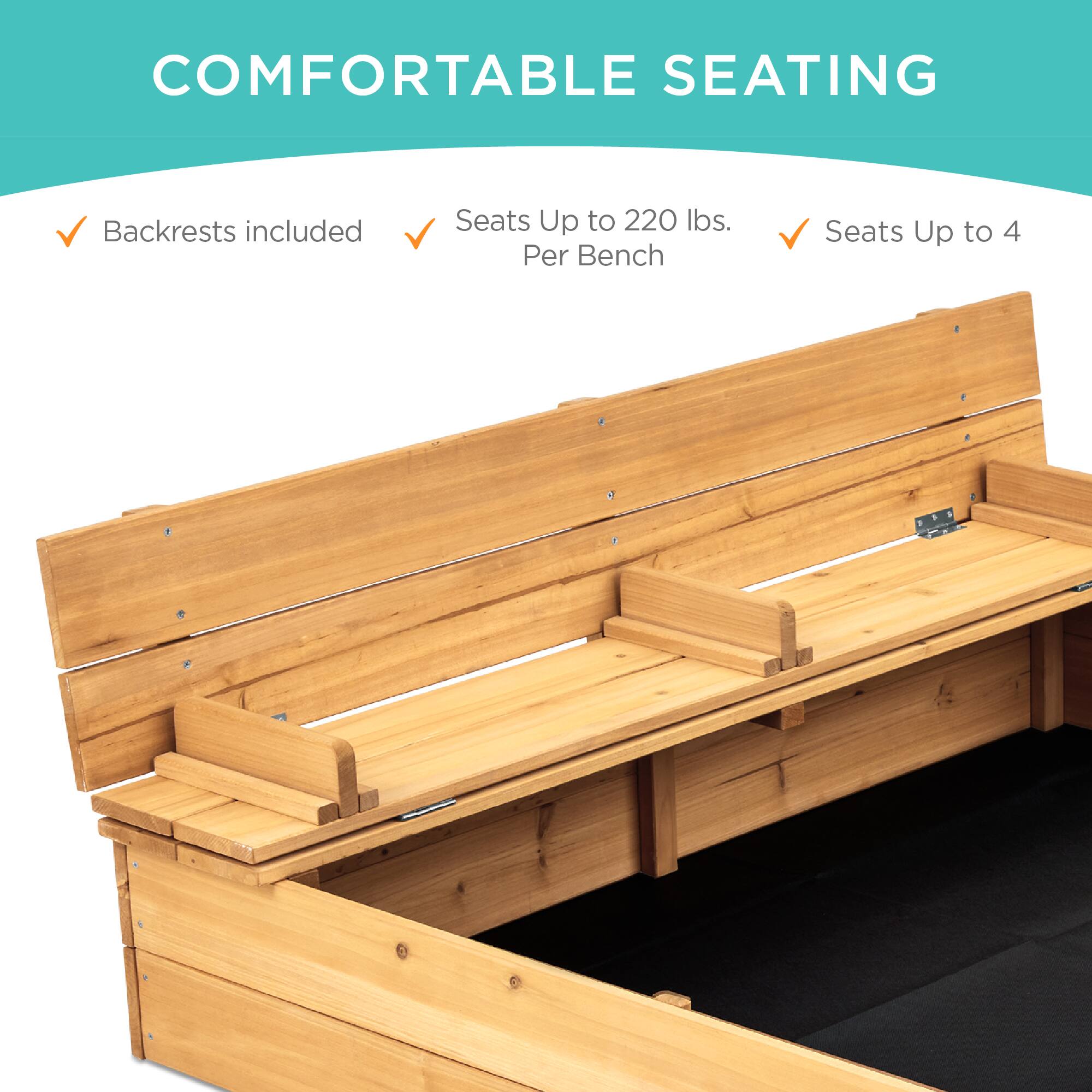 COMFORTABLE SEATING

- Backrests included
- Seats Up to 220 lbs. Per Bench
- Seats Up to 4