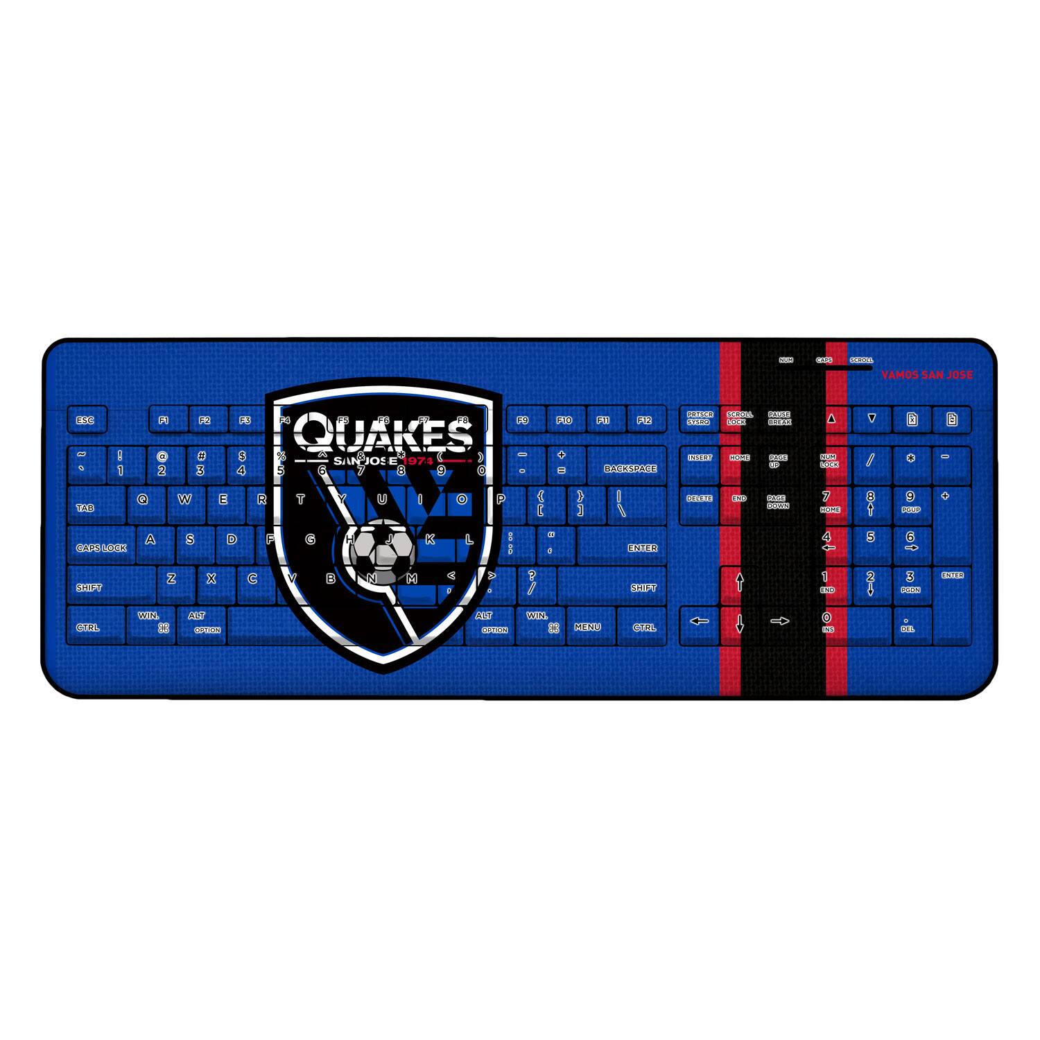 Keyscaper - San Jose Earthquakes Team Stripe Wireless Keyboard - Multicolor