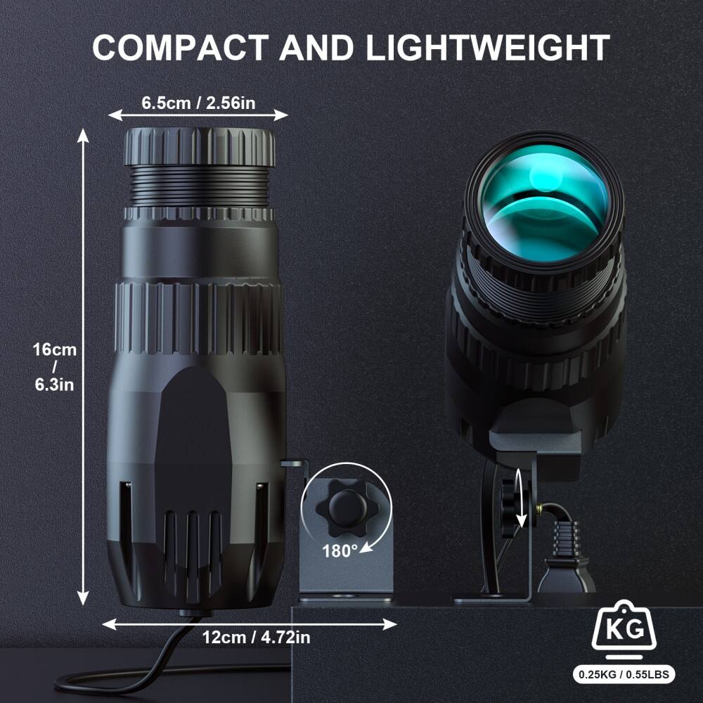 COMPACT AND LIGHTWEIGHT

6.5cm / 2.56in

16cm / 6.3in

12cm / 4.72in

180°

0.25KG / 0.55LBS