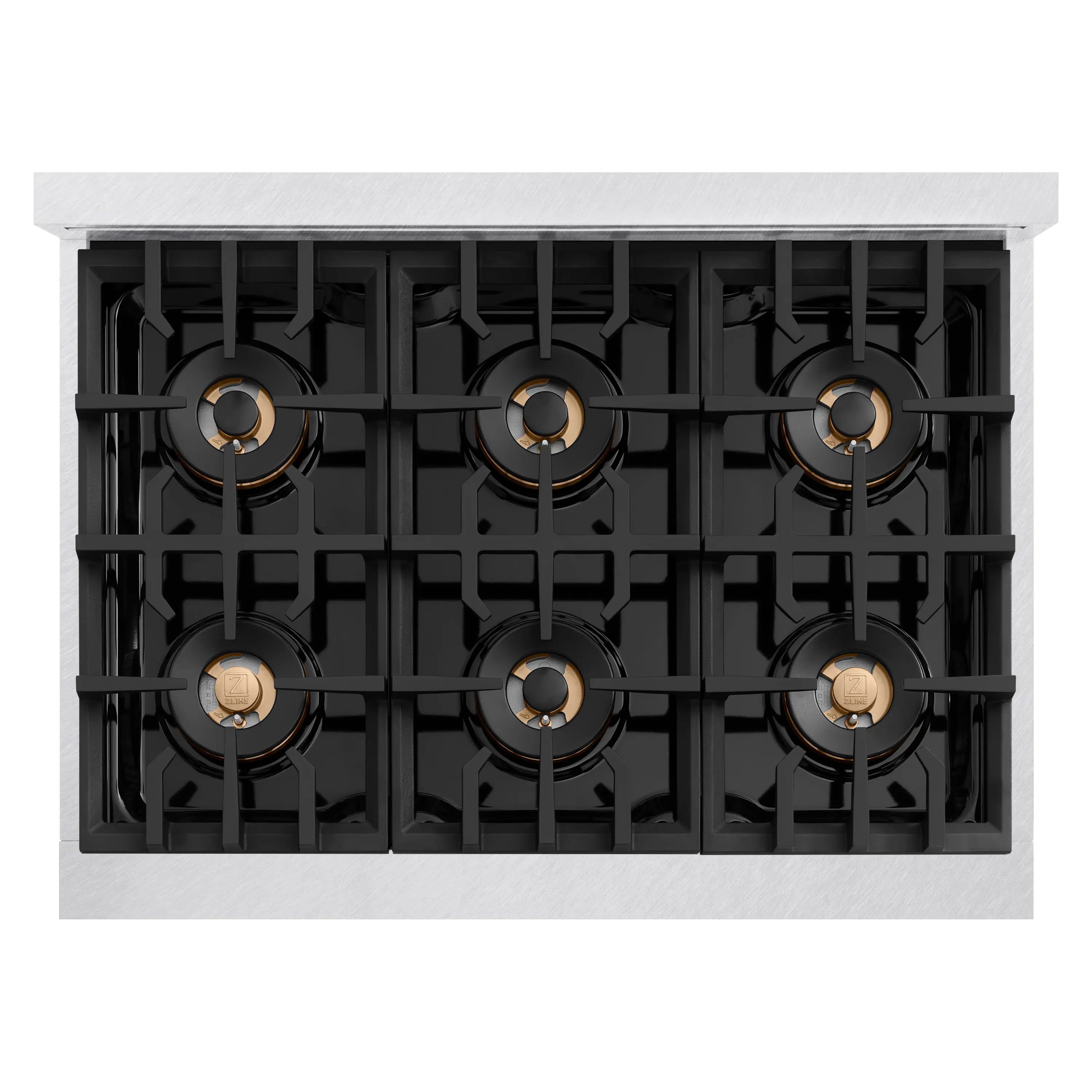 Alt View 14. ZLINE - Autograph 36 in. 5.2 cu. ft. Classic Freestanding DuoPro Dual Fuel Range in Satin Stainless Steel and Bronze Accents - Satin Stainless Steel.