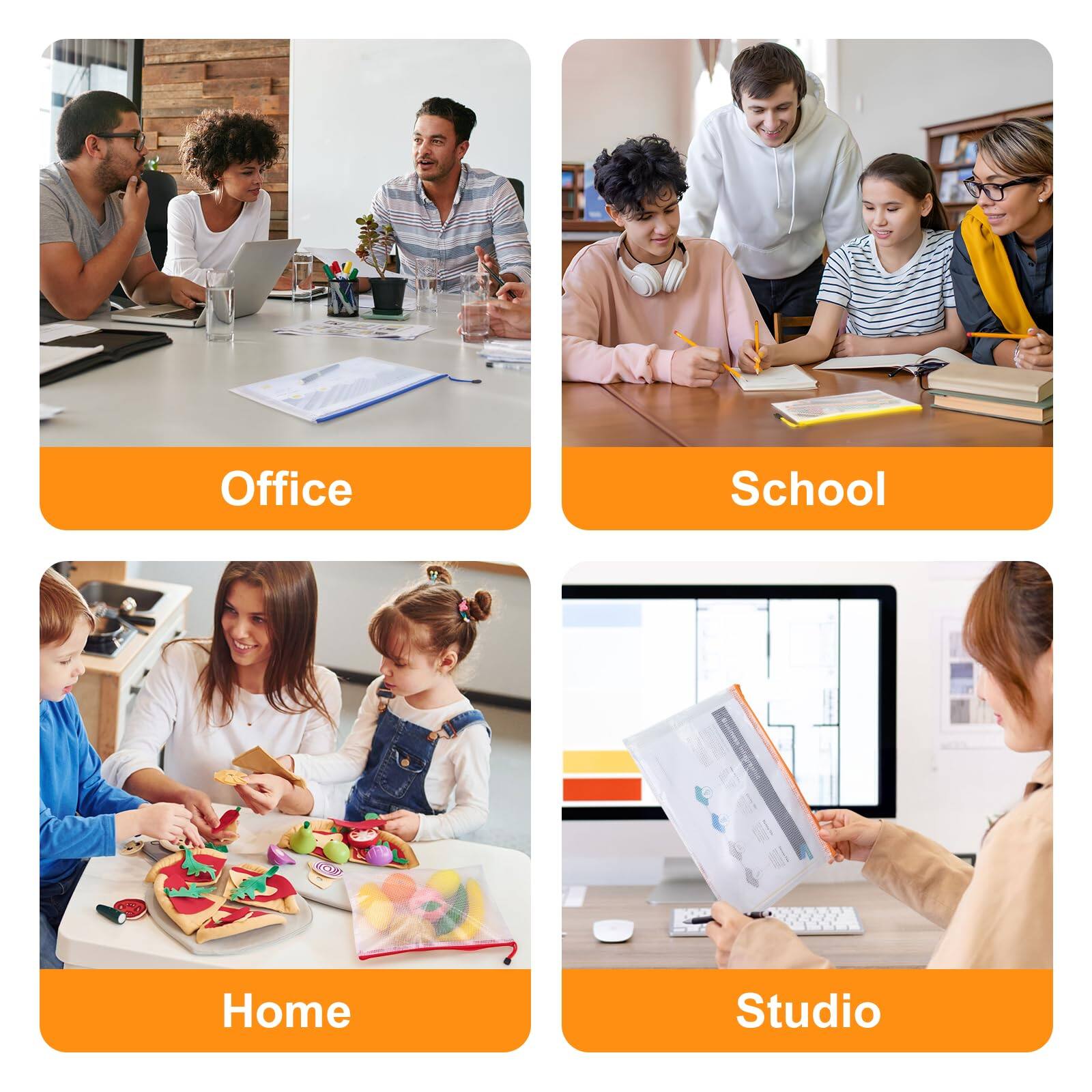 Office  
School  
Home  
Studio