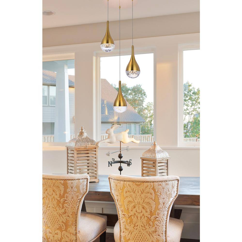 Alt View 1. Elegant Lighting - Amherst 10 inch LED pendant in satin gold - Satin Gold.