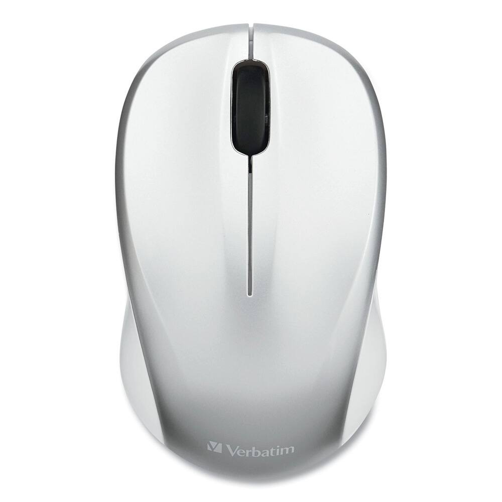 Angle. Verbatim - 99777 2.4 GHz Frequency/32.8 ft Wireless Range Left/Right Hand Use Silent Wireless Blue LED Mouse - Silver - Silver.