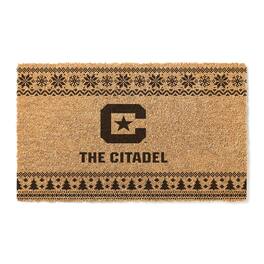 Jardine - Citadel Bulldogs 18" x 30" Holiday Coir Doormat - Brown