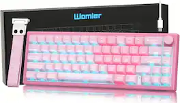 Womier - VK66 Pro 65% Wired Gaming Keyboard, QMK/VIA Creamy Mechanical Keyboard - Light Pink