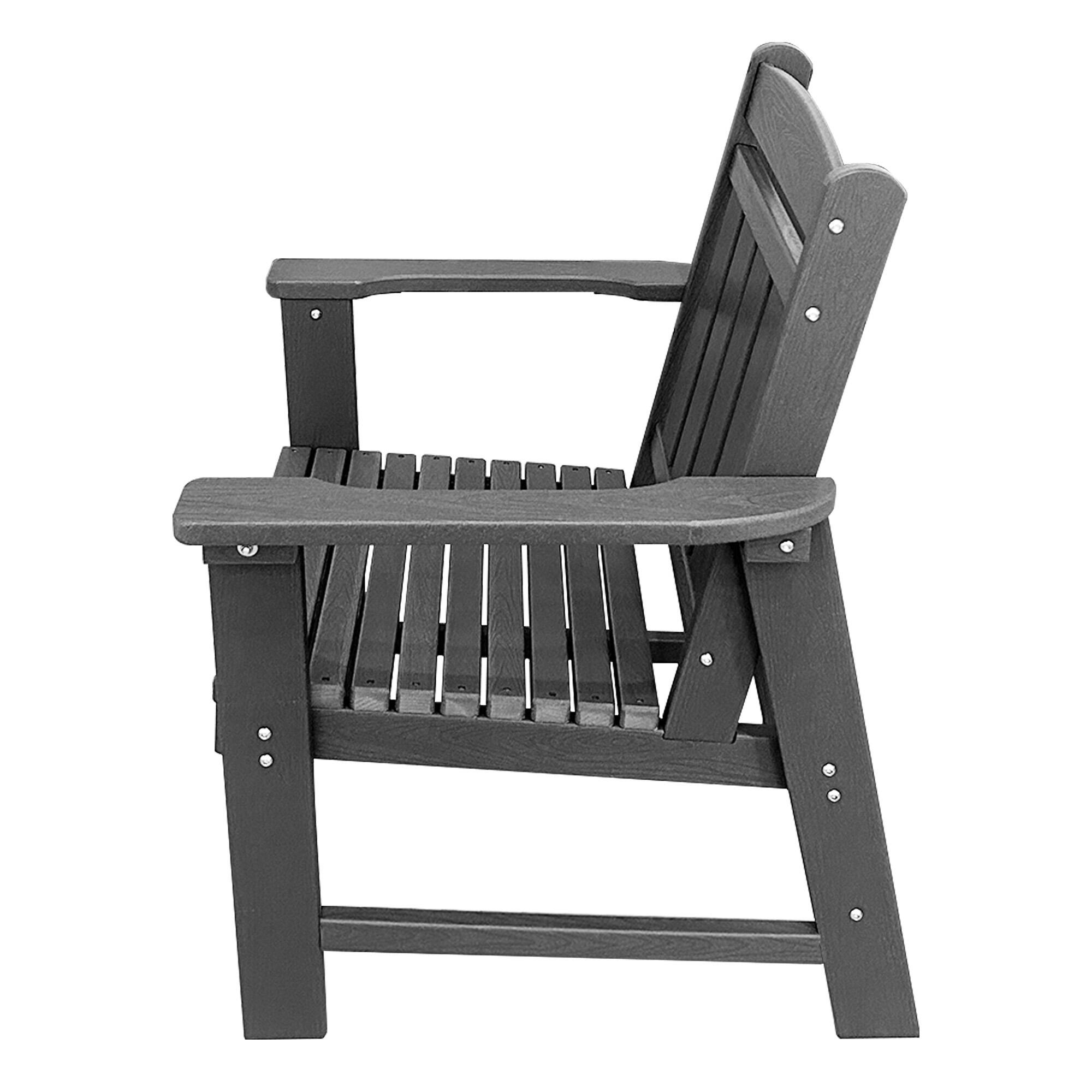 Alt View 7. Fortune Candy - Modern HDPE Patio Dining Set, 5-Piece Poly Lumber Table & Chairs with Umbrella Hole, Weather-Resistant for Yard & Lawn - Gray.