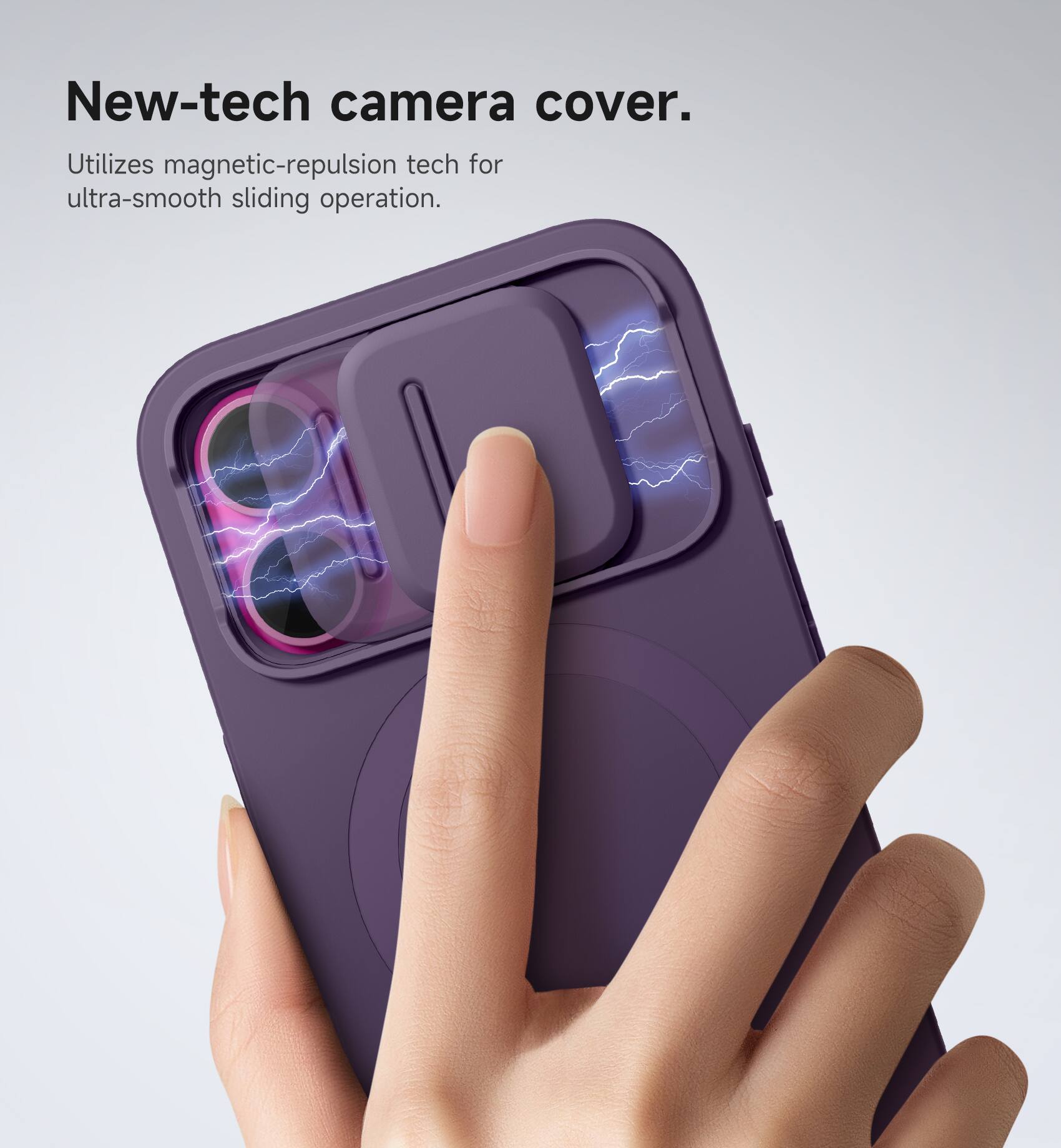 New-tech camera cover.  
Utilizes magnetic-repulsion tech for ultra-smooth sliding operation.