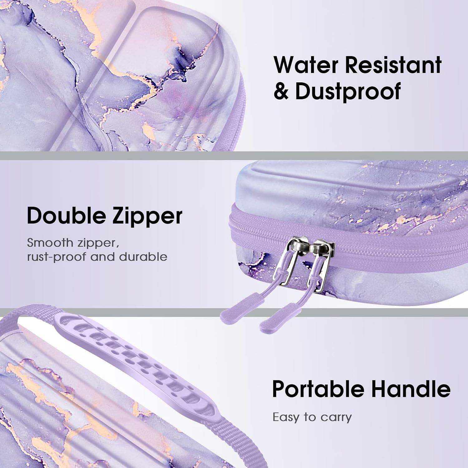 Water Resistant & Dustproof

Double Zipper
Smooth zipper, rust-proof and durable

Portable Handle
Easy to carry