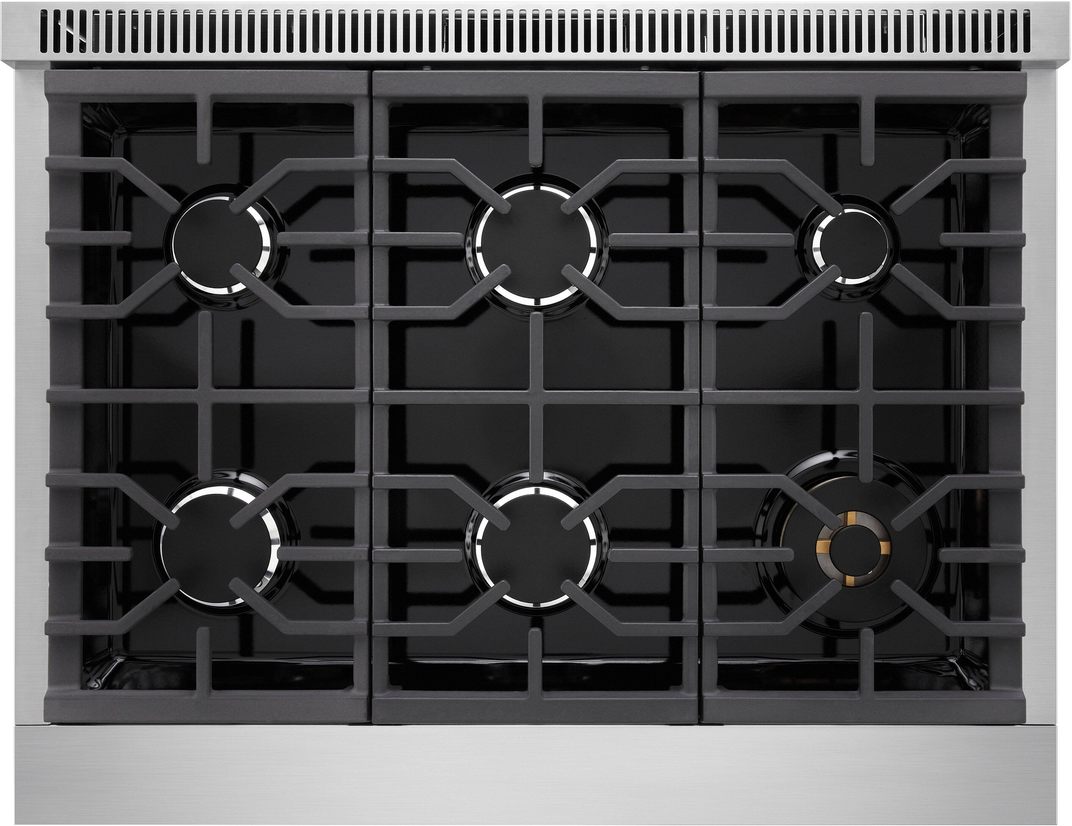 Alt View 16. LG - SIGNATURE 6.3 Cu. Ft. Slide-In Gas True Convection Pro Range with EasyClean, AirFry, and UltraHeat 23K Dual Power Burner - Stainless Steel.