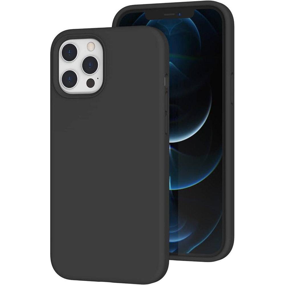 Entronix - Enronix iPhone 12/12 Pro Case - Premium Soft-Touch Liquid Silicone Cover - Black