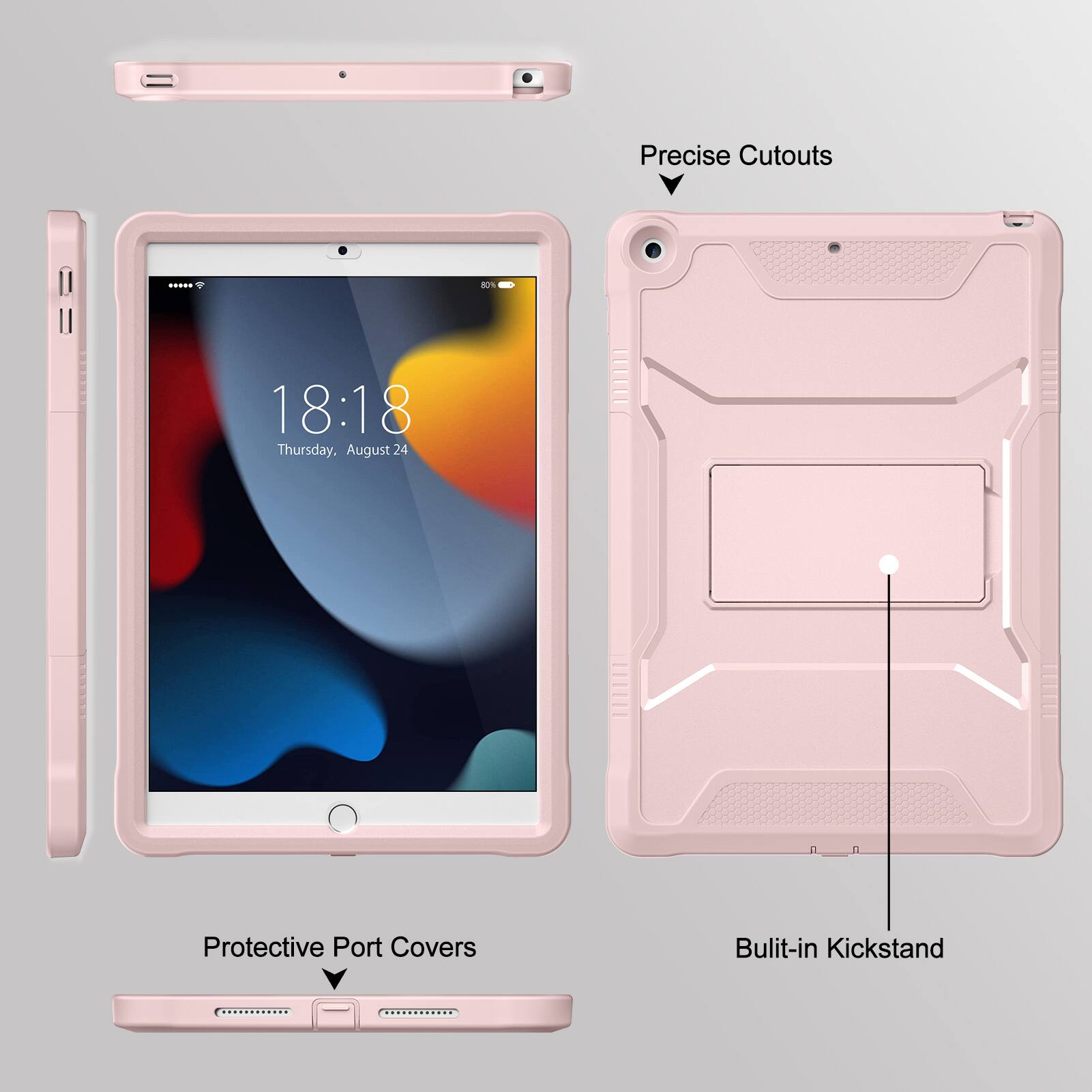 Precise Cutouts  
Protective Port Covers  
Built-in Kickstand