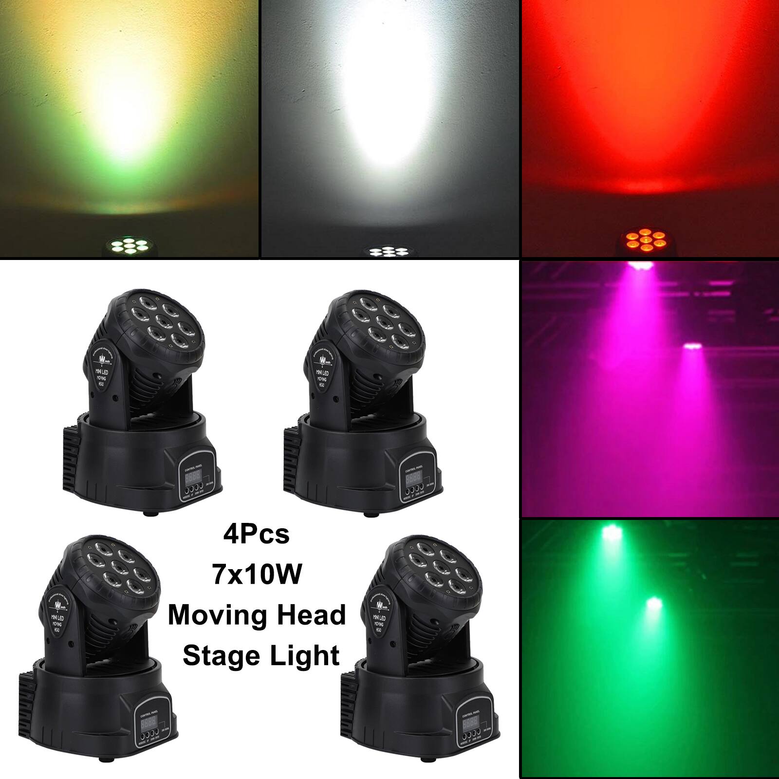 M. tu - - - - 20 C0l. RLC - 4Pcs 7x10W Moving Head Stage Light