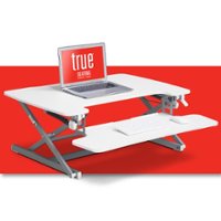 True Seating - Ergo Height Adjustable Standing Desk Converter, Large - White - Front_Zoom