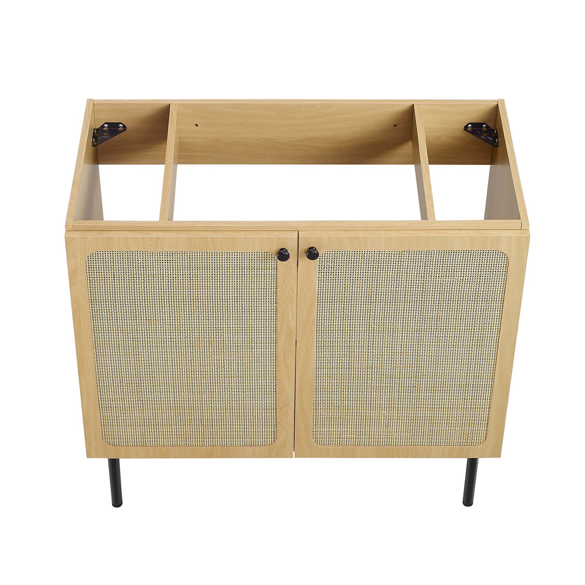 Alt View 8. Modway - Chaucer Bathroom Vanity with Black Basin Included by Modway - Oak Black.
