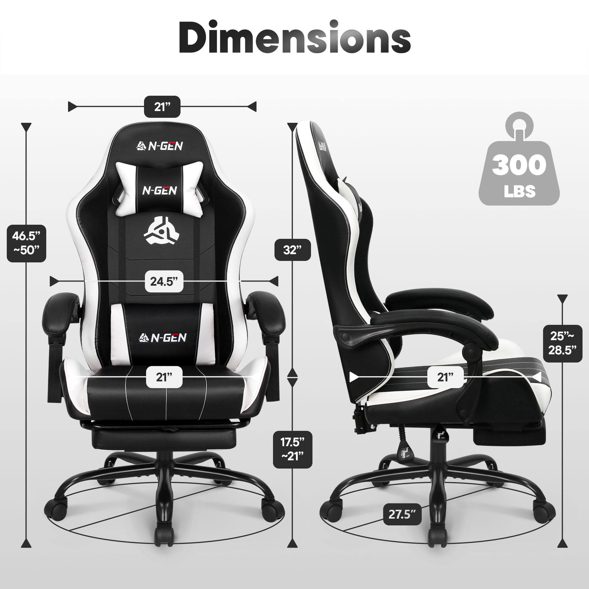 Dimensions  
21"  
N-GEN  
N-GEN H  
300 LBS  
46.5" ~50"  
32"  
24.5"  
N-GEN  
25" ~28.5"  
21"  
17.5" ~21"  
27.5"