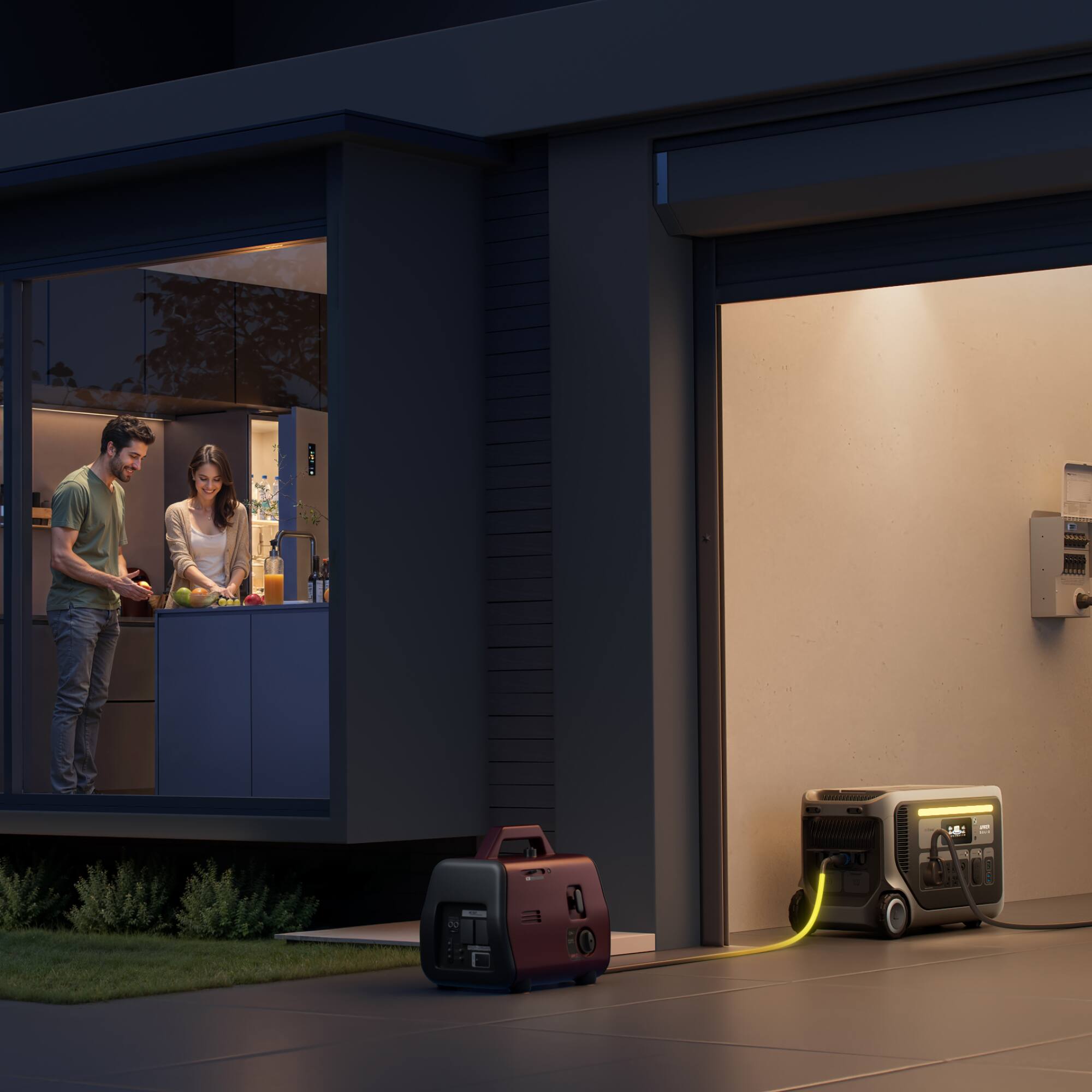 Alt View 2. Anker - Anker SOLIX F3000 3,600W Output Push Button Start Battery Generator, 3,072Wh, 2,400W Solar Recharging, For Power Outages - Black.