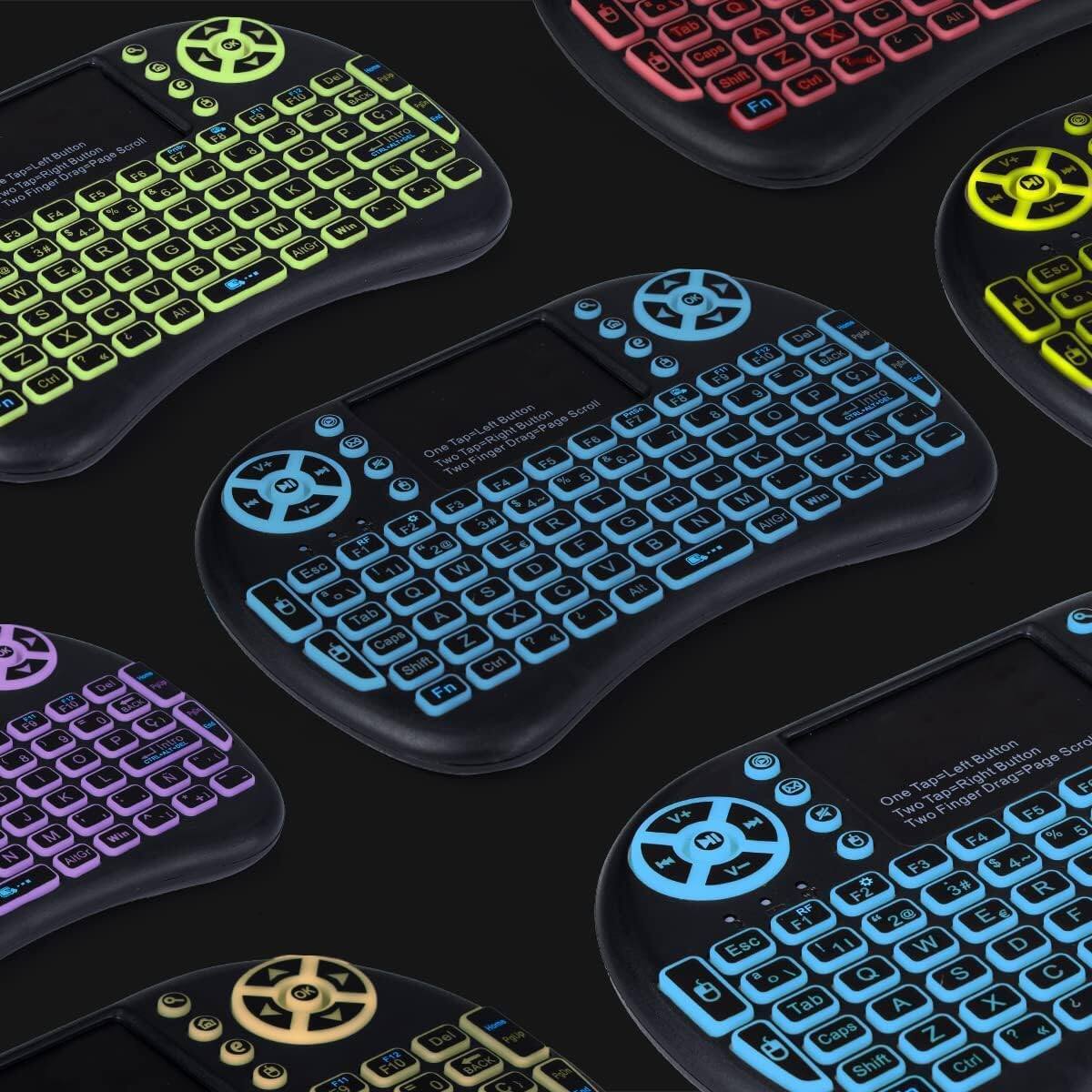 Sure, here is the corrected and grouped text from the image:

**Top Left Key:**
- One-Tap-Left-Button
- Two-Tap-Right-Button
- Scroll
- Two-Finger-Drag-Page Scroll

**Top Right Key:**
- One-Tap-Left-Button
- Two-Tap-Right-Button
- Scroll
- Two-Finger-Drag-Page Scroll

**Bottom Left Key:**
- One-Tap-Left-Button
- Two-Tap-Right-Button
- Scroll
- Two-Finger-Drag-Page Scroll

**Bottom Right Key:**
- One-Tap-Left-Button
- Two-Tap-Right-Button
- Scroll
- Two-Finger-Drag-Page Scroll

**Key Layout:**
- Q W E R T Y U I O P
- A S D F G H J K L ;
- Z X C V B N M , . /
- Tab Caps Shift Ctrl Alt Fn
- Esc 1 2 3 4 5 6 7 8 9 0 - = Backspace
- F1 F2 F3 F4 F5 F6 F7 F8 F9 F1