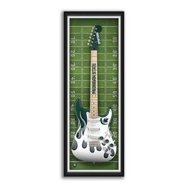 Sporticulture - Michigan State Spartans 14" x 37" Electric Guitar Framed Art Print - Green