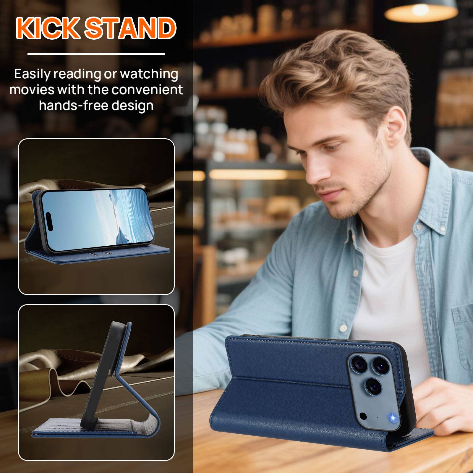 KICK STAND

Easily reading or watching movies with the convenient hands-free design