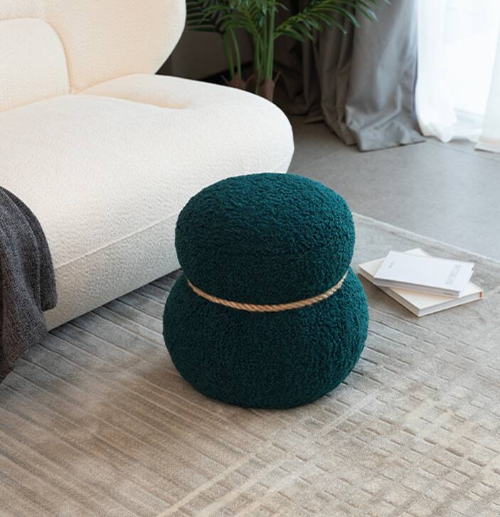 Back. GOODSILO - Adorable Plush Snowman Stool with Soft Cushion - Compact Seating Solution for Home Decor and Play Areas - Blackish Green.