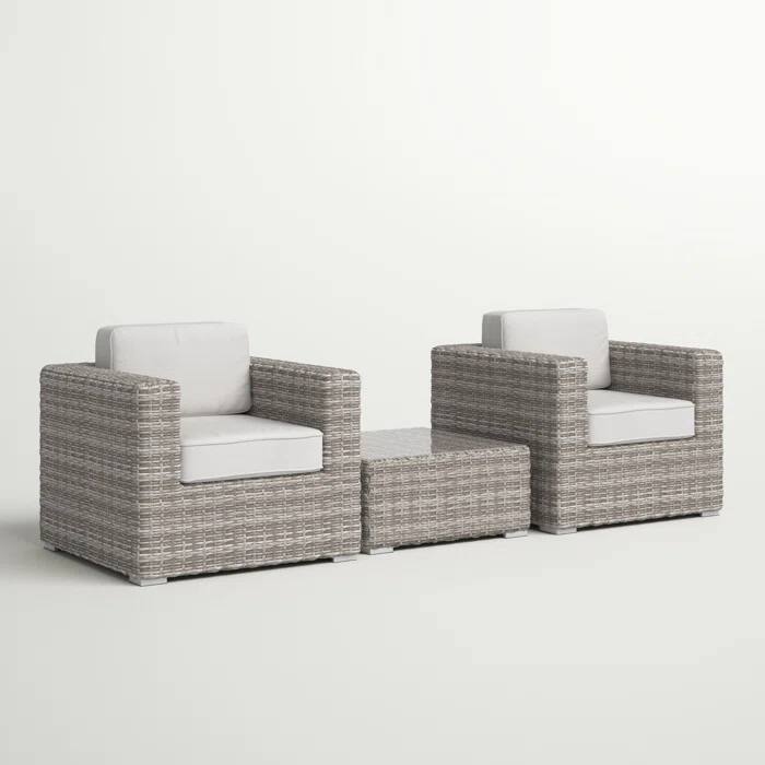 Back. Siljoy - Fully Assembled Rattan Wicker 2-Person Seating Set with Cushions - Gray,Grey Mix.